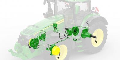 Jonh Deere 8R riepu spiediena kontroles sistēma